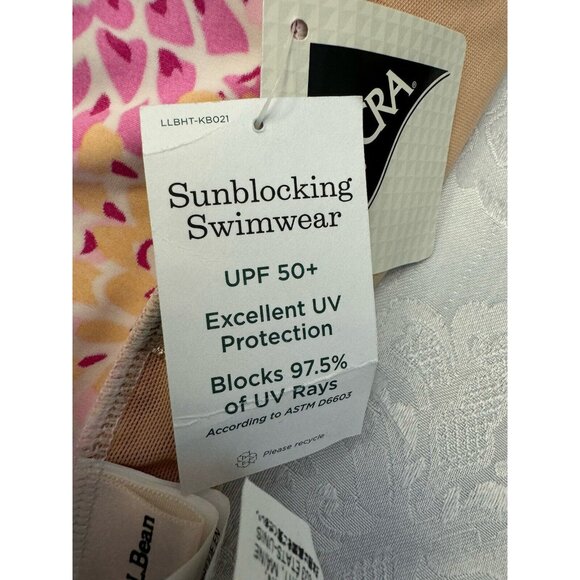 L.L. Bean sun Blocking Sz 18‎ Pink orange Floral One Piece Swimsuit Slimming New - Picture 9 of 9